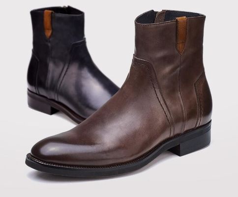Bottes à cheville pour hommes de loisirs sculptées britanniques à orteils pointus