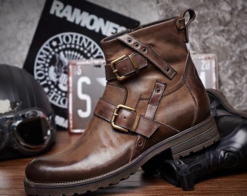Chaussures Chelsea Homme imperméable à l'eau Homme cuir noir lacets jusqu'à la robe des bottes