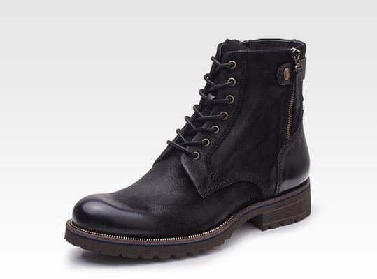 Taille normale Homme Marron Chaussures Chelsea en cuir à grain entier haut haut chaussures décontractées