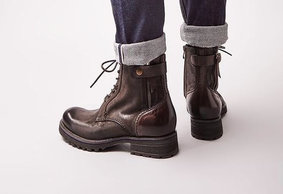 Taille normale Homme Marron Chaussures Chelsea en cuir à grain entier haut haut chaussures décontractées