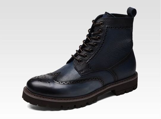Bottes à talons pointues en cuir noir / brun pour homme