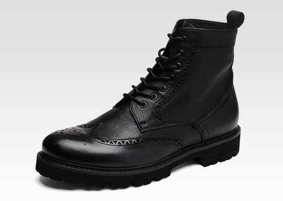 Bottes à talons pointues en cuir noir / brun pour homme