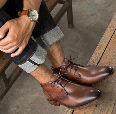 Chaussures en cuir pour hommes en suède, chaussures décontractées en cuir, chaussures en dentelle pour hommes en marron
