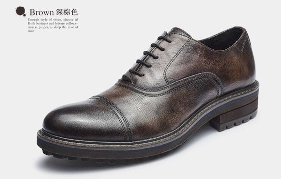 Chaussures en cuir pour hommes en tissu élégant Goodyear chaussures avec deux orteils