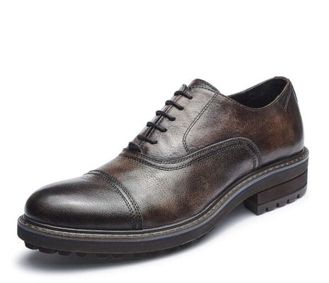 Chaussures en cuir pour hommes en tissu élégant Goodyear chaussures avec deux orteils