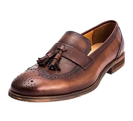 Printemps / automne Hommes en cuir tissé en marron, chaussures pour les fêtes