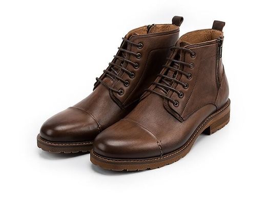 Chaussures pour hommes à ascenseur à orteils ronds, respirantes, en cuir authentique, chaussures décontractées pour l'hiver