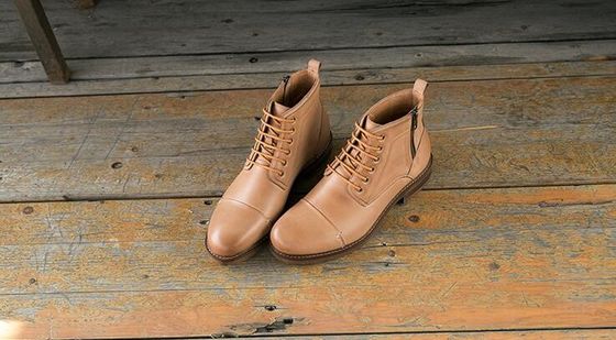 Chaussures pour hommes à ascenseur à orteils ronds, respirantes, en cuir authentique, chaussures décontractées pour l'hiver