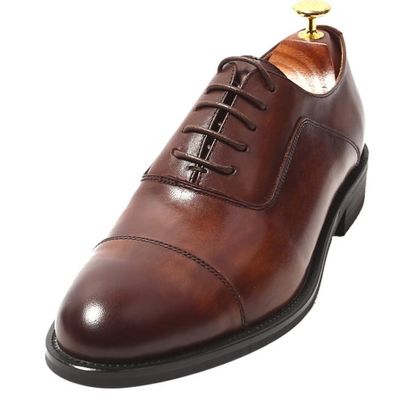 Chaussures à talons simples Hommes Marron dentelle jusqu'à la robe Tailles personnalisées avec finition en cuir cireux