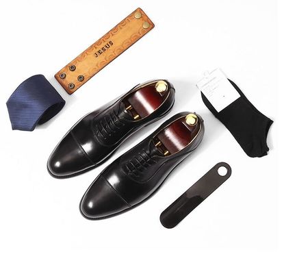 Chaussures d'affaires confortables en cuir authentique avec doublure