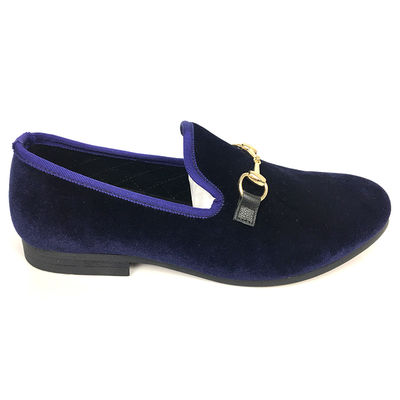 Chaussures à talons noirs de velours brodées à fond rouge chaussures plates pour hommes