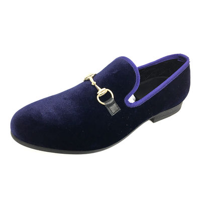 Chaussures à talons noirs de velours brodées à fond rouge chaussures plates pour hommes