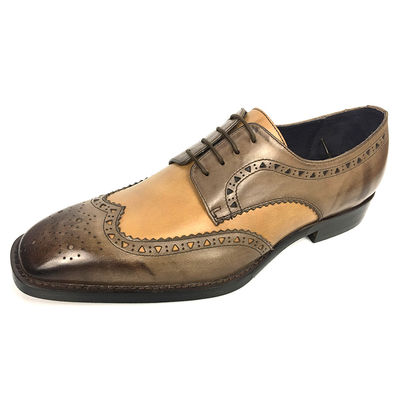Chaussures de double moine pour hommes avec détails en cuir cireux
