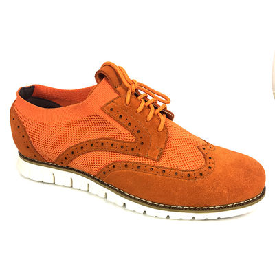 Des chaussures en cuir, des chaussures en toile tricotées.