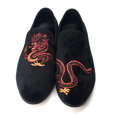 Slip On Homme Suède Noir Tassel Loafers Avec cuir rouge
