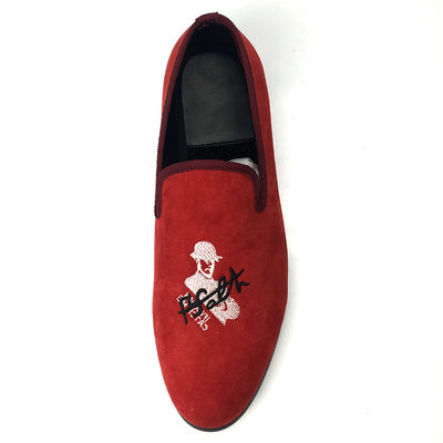 Chaussures à talons rouges pour hommes Velour Loafers Skull Style personnalisé Pour hommes chaussures décontractées