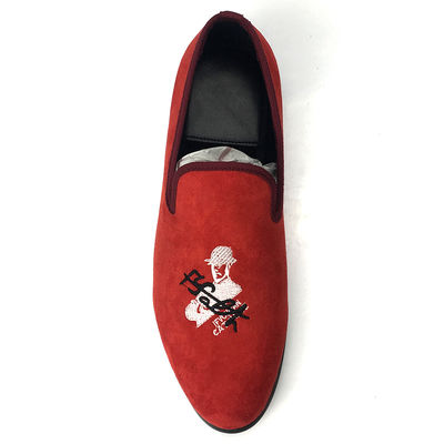 Chaussures à talons rouges pour hommes Velour Loafers Skull Style personnalisé Pour hommes chaussures décontractées