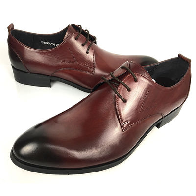 Vin rouge Rismart Mature chaussures d'homme Oxfords Dress élégant chaussures en cuir