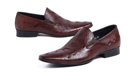 Chaussures en cuir pour hommes, chaussures de loisirs à orteils pointus