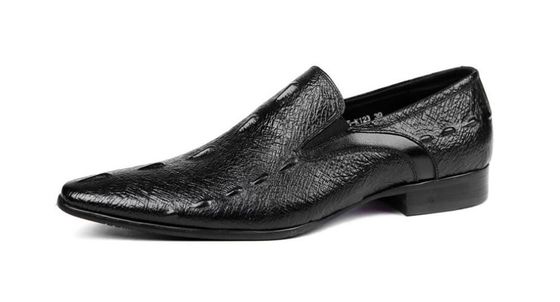 Chaussures en cuir pour hommes, chaussures de loisirs à orteils pointus