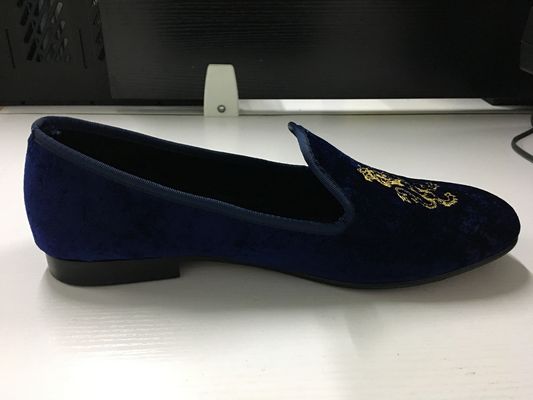Des chaussures en velours durables pour hommes, des chaussures à talons ronds, des chaussures en suède bleu