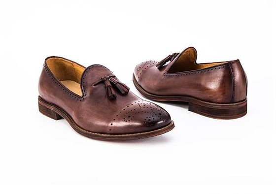 Chaussures en cuir pour hommes bruns d'été