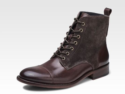 Mode durable en cuir d'hiver coloré pour hommes en style militaire bottes imperméables
