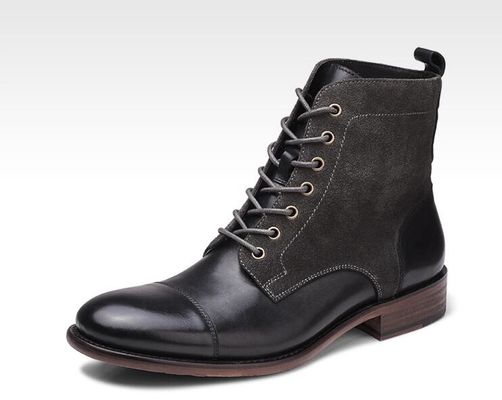 Mode durable en cuir d'hiver coloré pour hommes en style militaire bottes imperméables