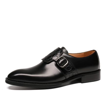 Chaussures à bretelles de luxe pour hommes / chaussures en cuir authentique pur style italien