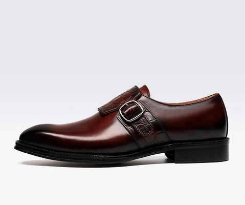 Chaussures à bretelles de luxe pour hommes / chaussures en cuir authentique pur style italien