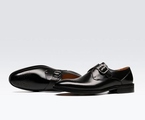 Chaussures en cuir d'Oxford pour homme à boucle de robe chaussures de mariée noire / verte