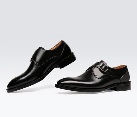 Chaussures en cuir d'Oxford pour homme à boucle de robe chaussures de mariée noire / verte