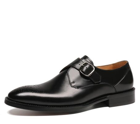 Chaussures en cuir d'Oxford pour homme à boucle de robe chaussures de mariée noire / verte