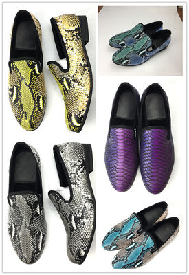 Design élégant Peau de serpent Chaussures de sport pour hommes Chaussures de conduite en cuir pour hommes