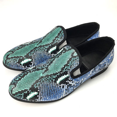 Design élégant Peau de serpent Chaussures de sport pour hommes Chaussures de conduite en cuir pour hommes