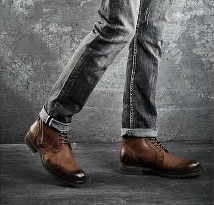 Chaussures à talons pour hommes, chaussures de cow-boy en cuir