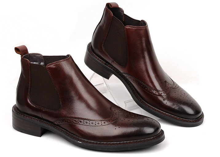 Bottes à chevilles pour hommes en cuir à grain complet sur mesure
