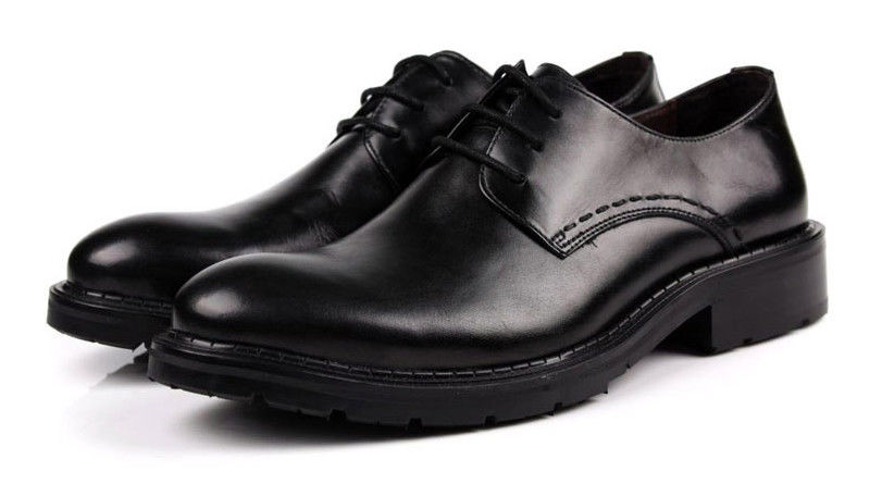 Chaussures faites à la main Hommes Noir Lace Up Dress Chaussures confortables avec des plates-formes épaisses