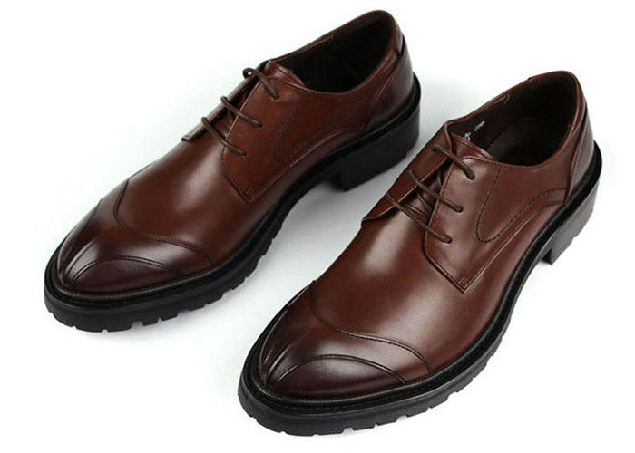 N'importe quel logo Chaussures en cuir pour hommes avec points Britannique Styles Chaussures en cuir brun