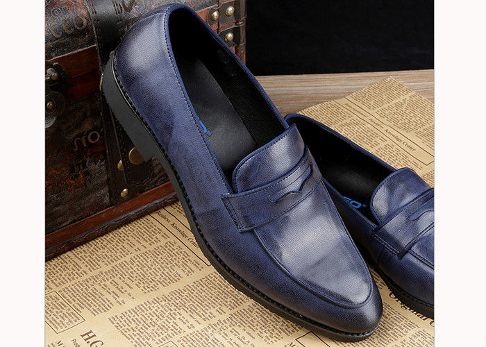 Chaussures de luxe en cuir pour hommes, chaussures décontractées pour hommes, chaussures bleues pour mariage
