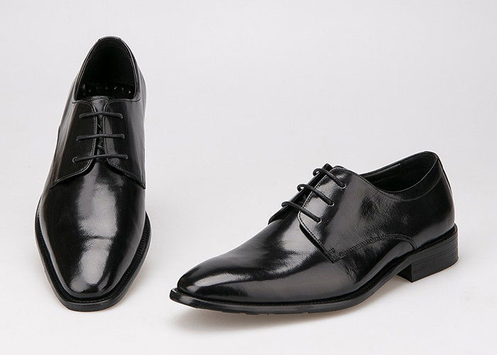 Chaussures de bureau en cuir noir en cuir authentique