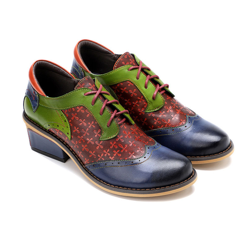 Chaussures faites à la main Brogue Oxford Chaussures de femme dentelle chaussures de taille 36-42