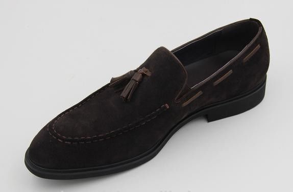 Marque personnalisée de style italien de la vache douce suède velours de cuir Loafers chaussures de robe décontractée