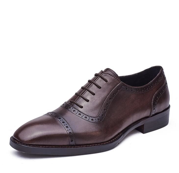 Chaussures à manches pointues pour hommes chaussures d'automne pour hommes brunes Brogue pour mariage