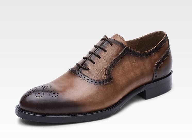 Chaussures en PU classique pour hommes en tenue de soirée, chaussures sur mesure de style Oxford, chaussures faites à la main pour les affaires