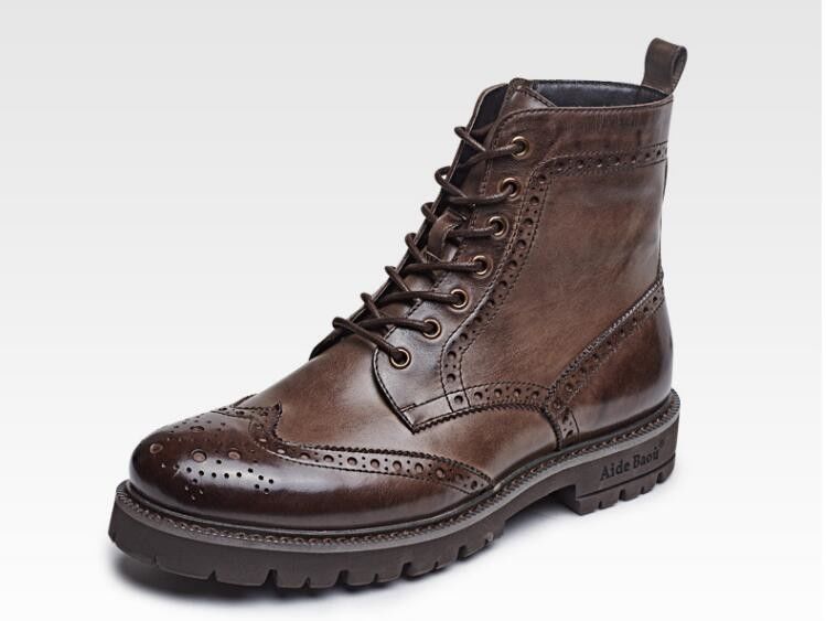 Chaud Marten Homme Suède Desert Bottes Talons bas Nubuck Bottes en cuir à cheville avec fil de couture