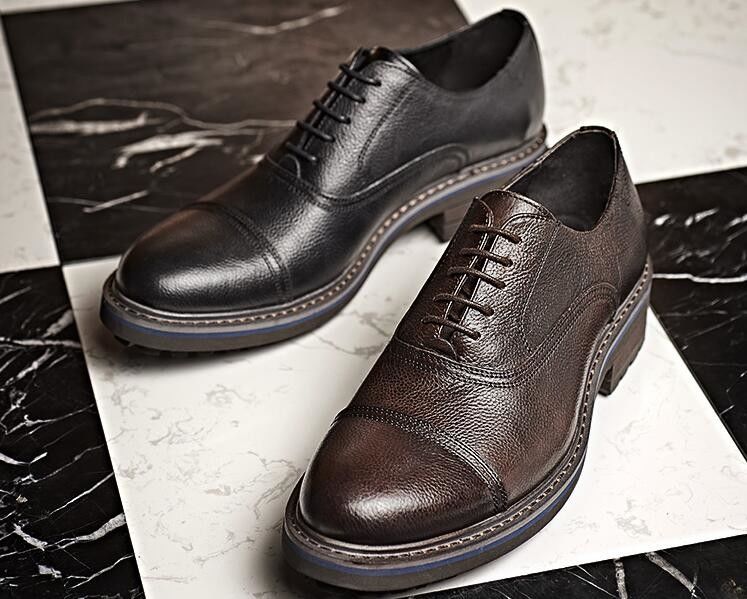 Chaussures en cuir pour hommes en tissu élégant Goodyear chaussures avec deux orteils