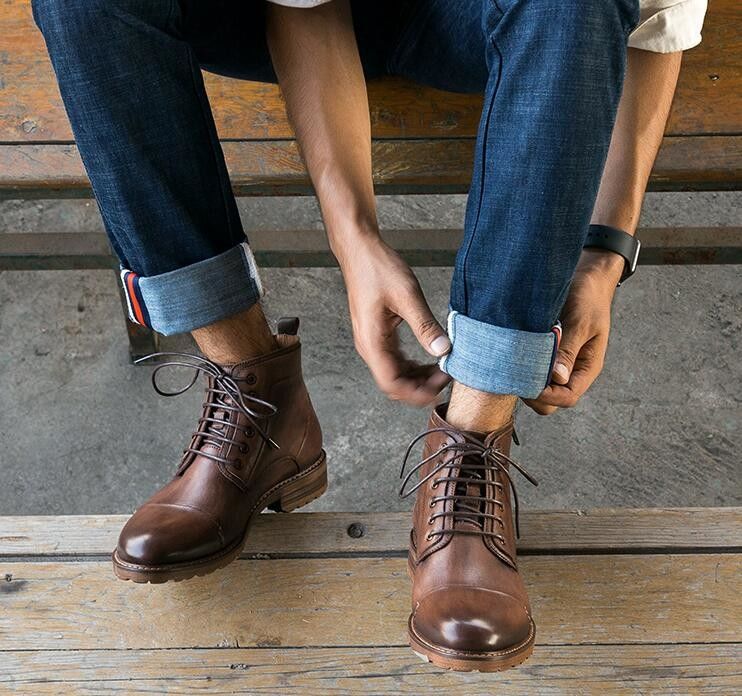 Chaussures pour hommes à ascenseur à orteils ronds, respirantes, en cuir authentique, chaussures décontractées pour l'hiver