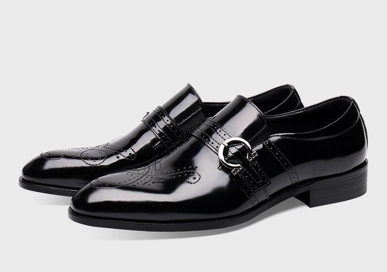Confortables chaussures d'hommes à la main, chaussures de moine italienne, chaussures d'hommes