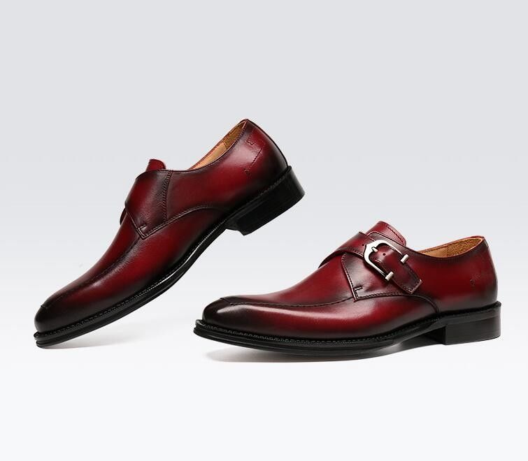 Des chaussures en cuir authentique d'Oxford / Des chaussures de luxe pour hommes à bretelles avec un talon de 3 cm